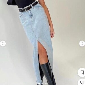 Princess Polly Light Blue Jean Pencil Skirt